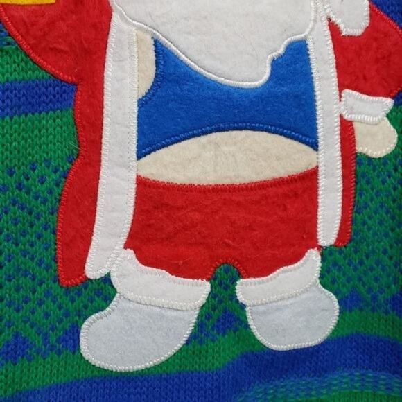 Carbon ugly Christmas sweater with drunk Santa Claus holding a beer men's small - Picture 5 of 11